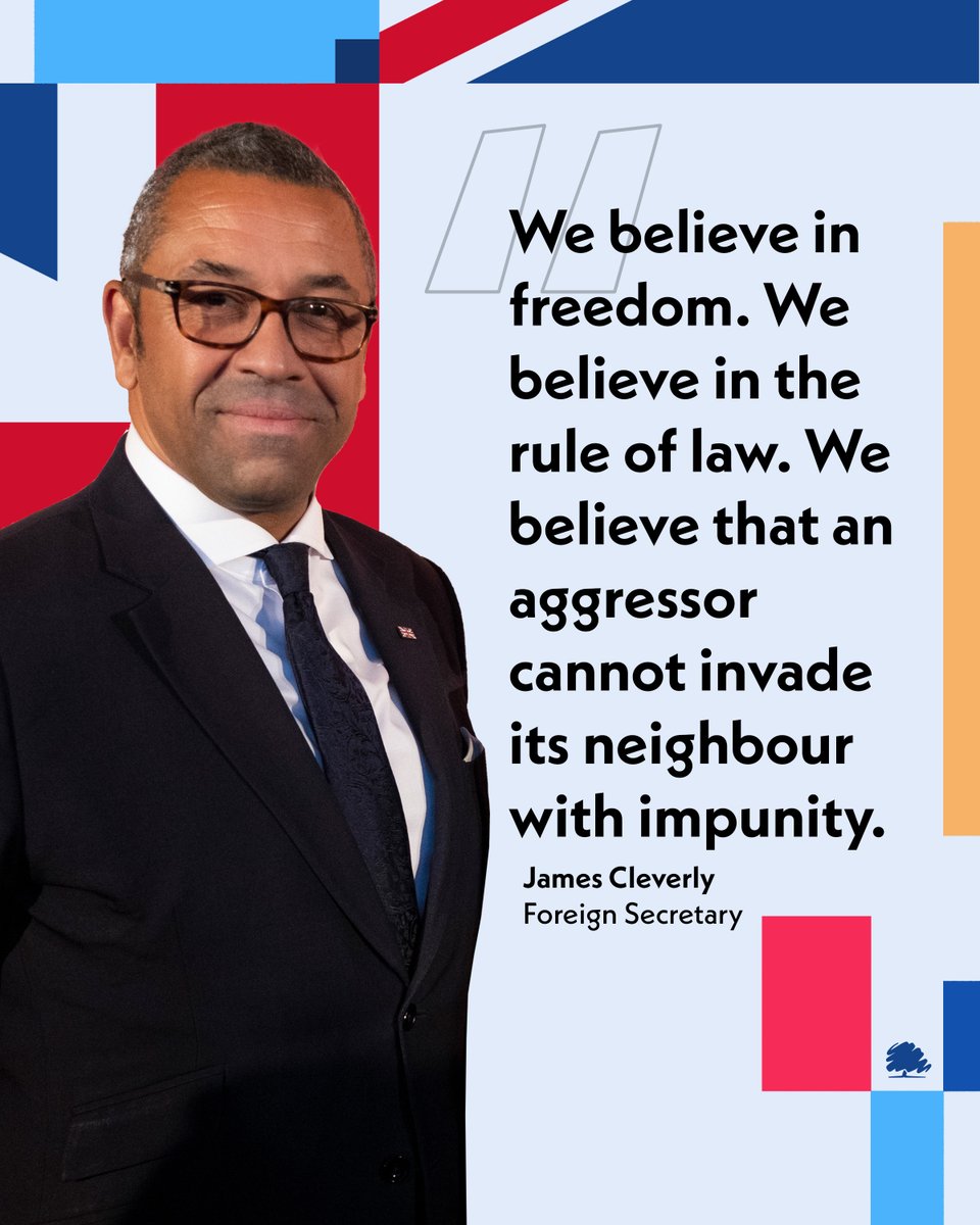 Conservatives's tweet photo. We stand shoulder to shoulder with those brave Ukrainians defending their homeland.
@JamesCleverly 🇬🇧🇺🇦
#GetBritainMoving | #CPC22 https://t.co/xsbFrH9hBX