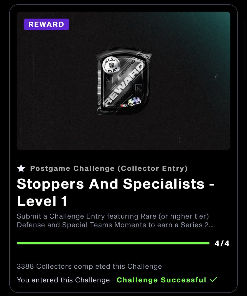 conradical024's tweet photo. @NFLALLDAY Wen stoppers and specialists reward packs??? #nflallday #nfl #nft #rewardpacks #maxpacks https://t.co/YNODDbtVbH