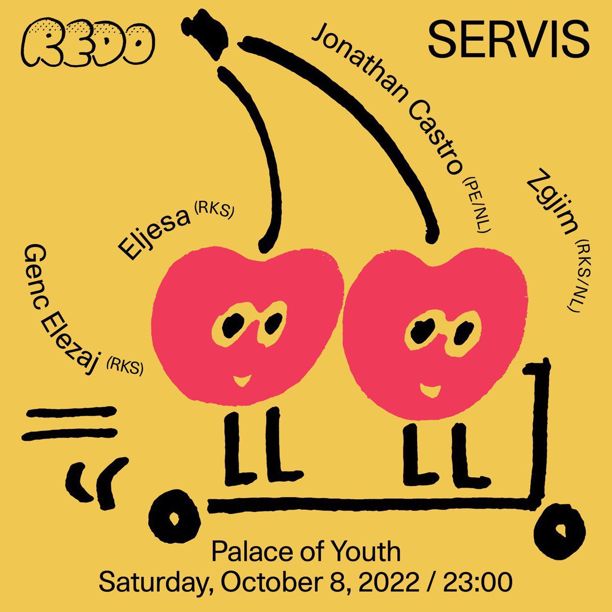 servisorg's tweet photo. We’re excited to reveal the line-up for this Saturday, October 8!

Together with @redoconf , we’re focusing on our indispensable local artists.

We return to Pallati i Rinisë for a night of immaculate vibes. https://t.co/VDGYcm7BZa