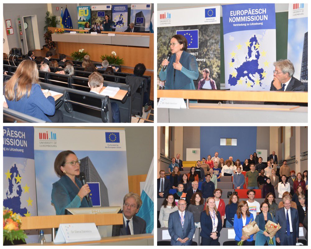 Yuriko_Backes's tweet photo. « What’s next for European Youth? » : Stimulating exchange with students together with Commissioner @PaoloGentiloni on EU’s response in a world of ‘polycrisis’. Many thanks to @AnneCalteux, @UE_Luxembourg &amp; @uni_lu for this great event. 👍
#CitizensDialogue 🇪🇺🇱🇺 https://t.co/Op0oVlZxaf