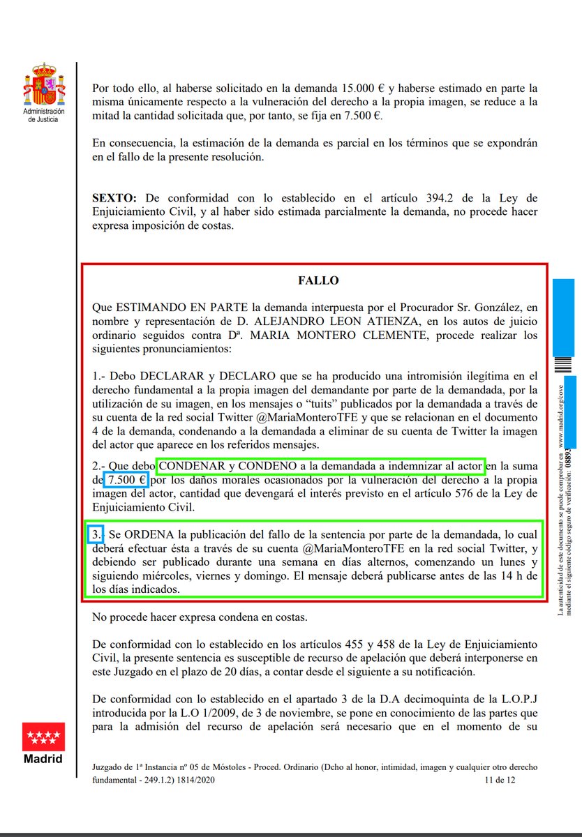 Jandrolion's tweet photo. ✨CONDENADA @MariaMonteroTFE ✨
Me debe 7500€ y la publicación de esta sentencia el Lunes, Miércoles, Viernes y Domingo en su cuenta de Twitter. Si no lo hace denunciaremos un QUEBRANTAMIENTO DE CONDENA.
#Laventanaindiscreta @NBAsturias @RadioInter_es
@7nn_Tv @ElCierreDigital https://t.co/zv1ynXDYMH