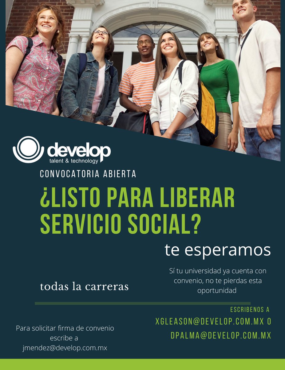 mx_develop's tweet image. ¡Participa con nosotros para liberar tu servicio social!