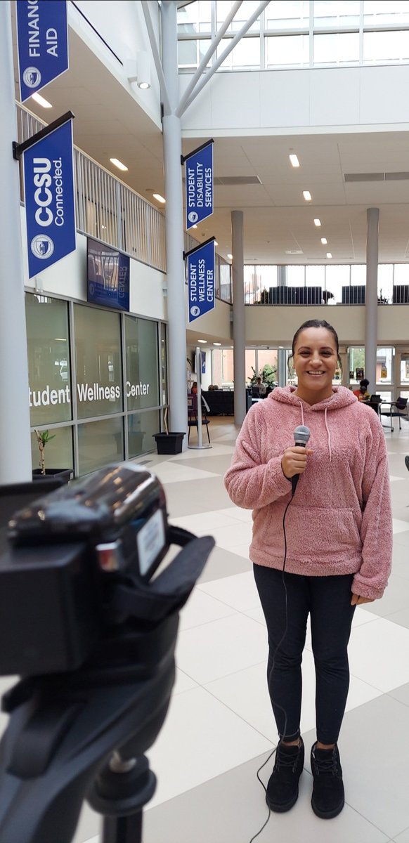 MateoKeysa's tweet photo. Interviewing students at Central Connecticut State University on how they get their news.
"I go online on different sites for sports news. I usually keep up with football through CBS Sports." Michael Carbon said, a student at CCSU. #NewsEngagementDay #ccsujournalism #jrn340 https://t.co/wk2QN7nhKi