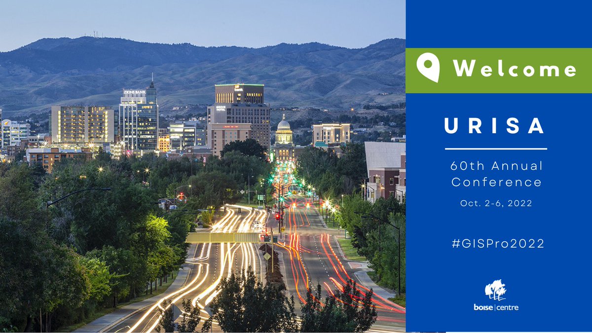 This week we're excited to welcome @URISA 60th Annual Conference #GISPro2022 to Boise Centre! Enjoy the conference, speakers, exhibitors and special events planned. Boise welcomes you! #GISPro2022 #URISA #Boise #VisitBoise @nwgis