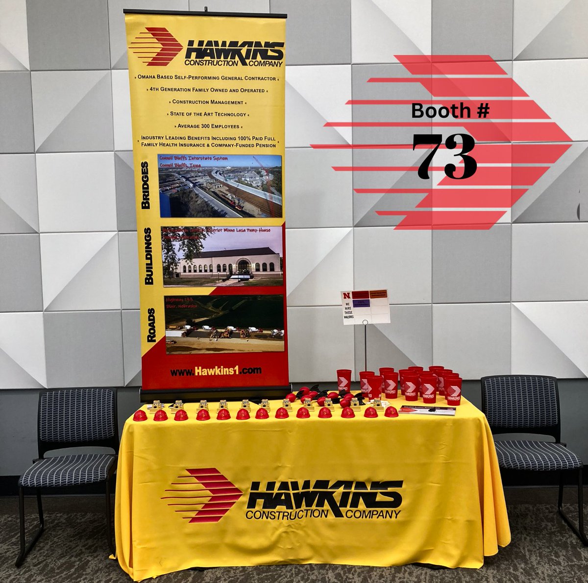 HawkinsCCOmaha's tweet photo. The Durham School of Architectural Engineering and Construction we're here today at booth #73 for the #careerfair till 4:00pm.
Stop by to learn about our #internship program and #TheHawkinsWay! #worklearnplay #construction
Learn to build with the best!
#TheHawkinsWay https://t.co/InAHsFpDVk