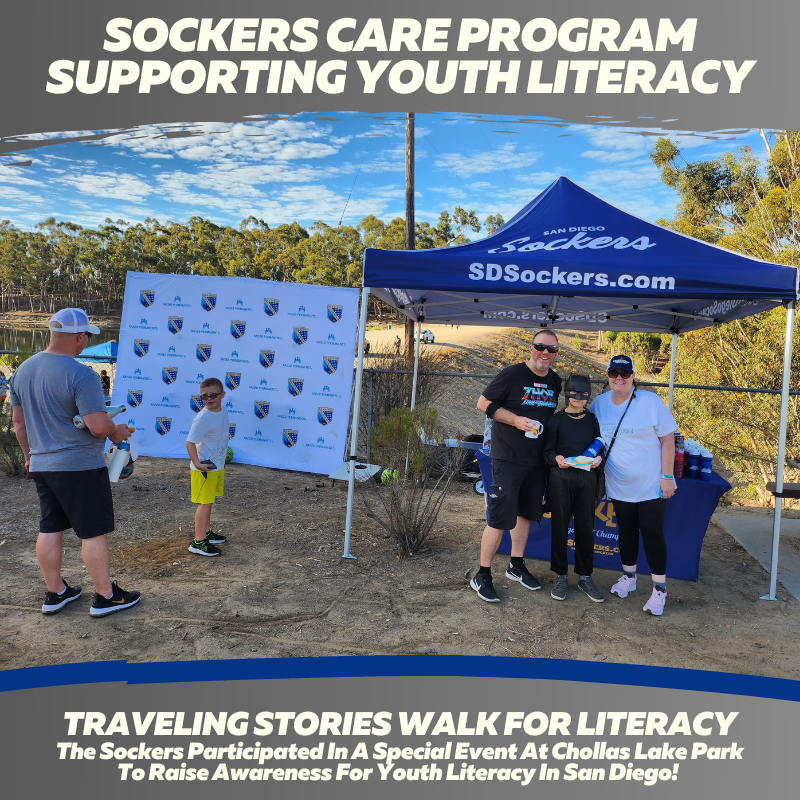 SanDiegoSockers's tweet photo. Any time we can partner up with @TrvlingStories, it's a great day. We were so happy to take part in their #WalkForLiteracy at Chollas Lake Park! https://t.co/mJhuRPuYgu