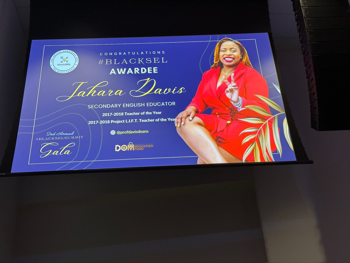 HillsideHS's tweet photo. Black SEL HUB, honored 12 people from 2021-2022 for their work with social and emotional learning. The honorees varied from Superintendent's, Non-profit CEOs, Principals, and activist within education. It also included, our very own, Professor Jahara Davis!!! #HillsideElevates https://t.co/RFROraIlAV