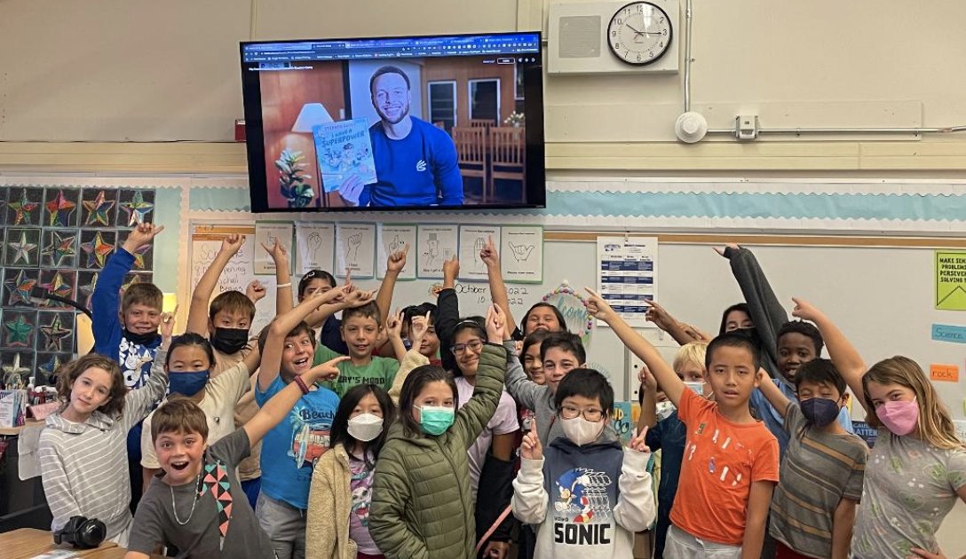 Sartorette students enjoy a live eent on FLIP (formerly Flipgrid) with Steph Curry. Kids were excited to hear Steph talk and also read from his new book, "I Have a Superpower". Super event!