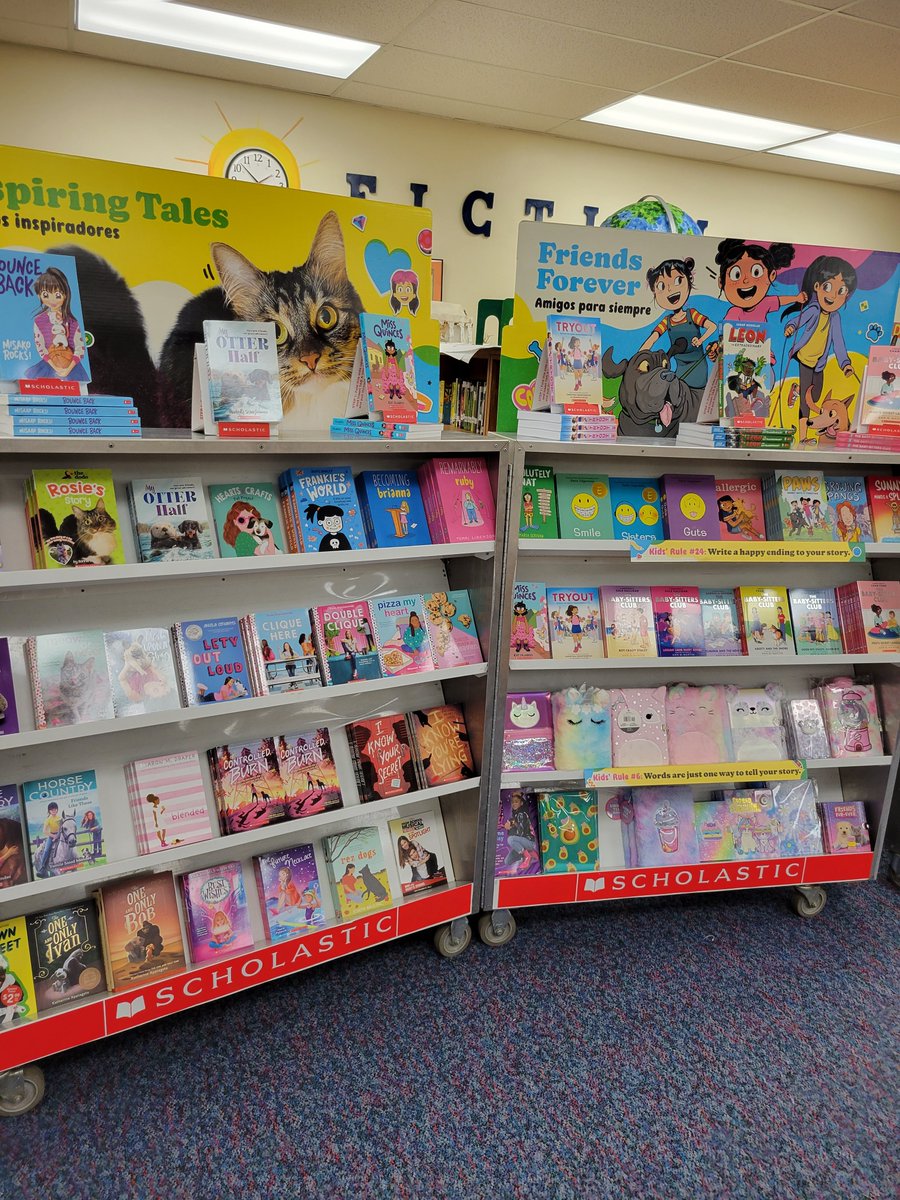NW_Librarian's tweet photo. The NW book fair is going great and day 2 is almost done! Don't forget that we'll also be open during Kinder open house on Thursday evening! #northwoodelementary #bookfair #scholasticbookfair #myfavoritegenre https://t.co/SMMxOEsU6E
