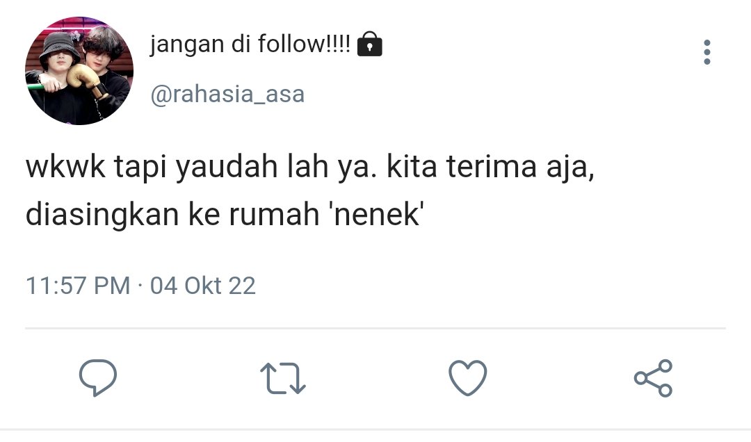 asdjkasu's tweet photo. Taekook sometweets AU

"Si paling Denial"

TW// homophobic
Cw// harshword https://t.co/FRHy4yuXE5