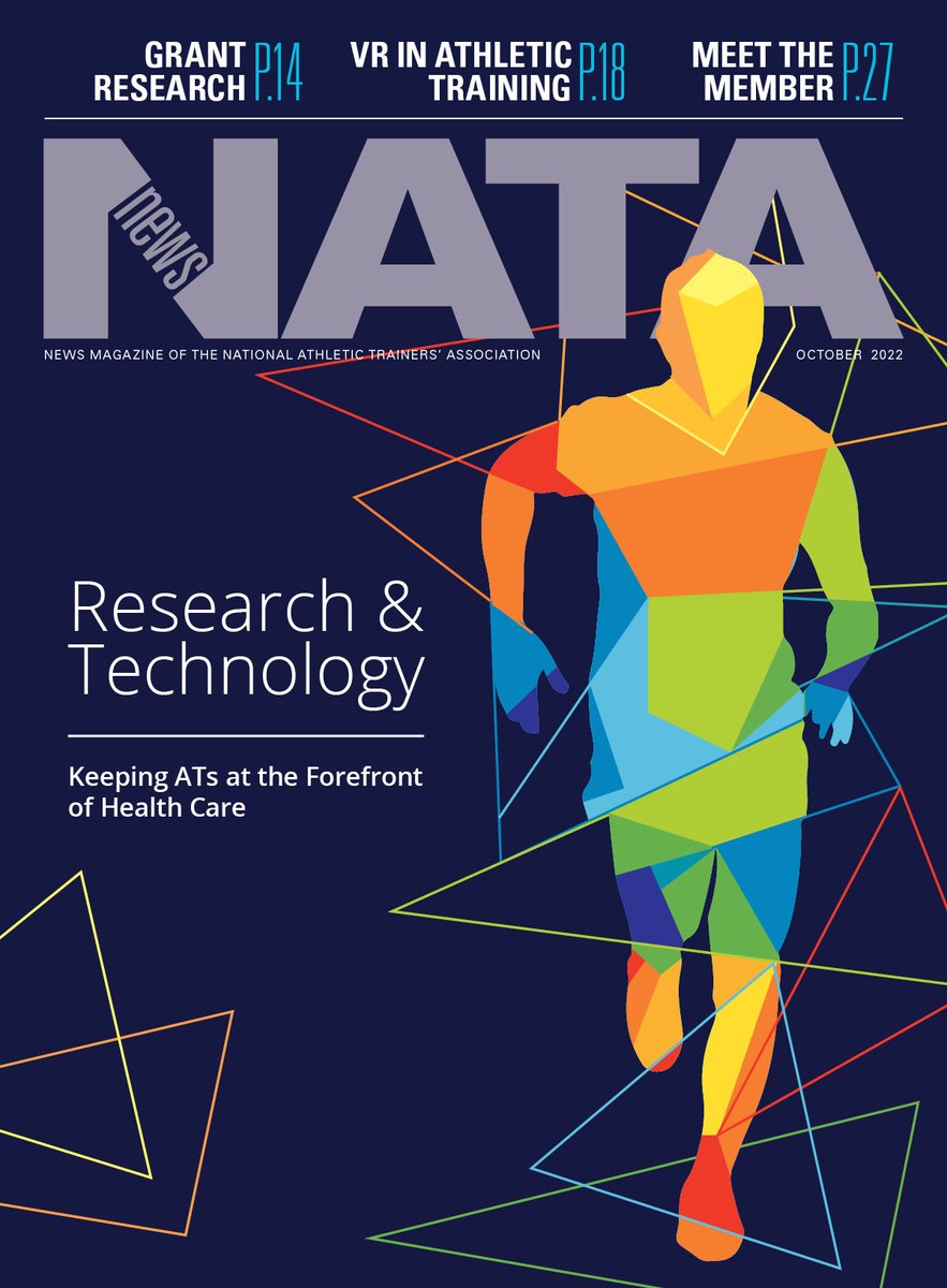 NATA1950's tweet photo. The October NATA News focuses on research and technology, and what is being done to ensure athletic trainers have the information needed to stay at the forefront of health care. https://t.co/mRObPQVLPS https://t.co/avQb7jvgpF