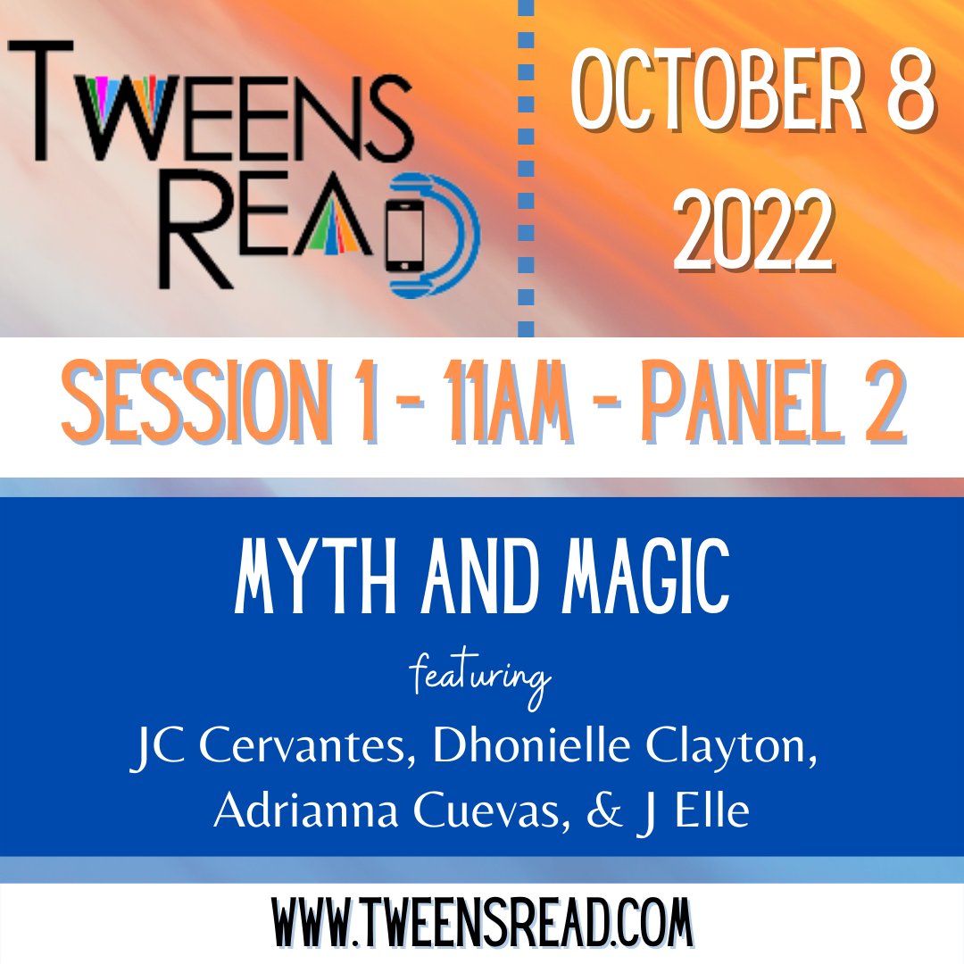 tweensread's tweet photo. Session 1, Panel 2 at #TweensRead2022 is MYTH AND MAGIC, featuring @jencerv, @brownbookworm, @acuevaswrites, &amp; @authorjelle. @DisneyBooks @mackidsbooks @bloomsburykids https://t.co/aME9ZbvLbo