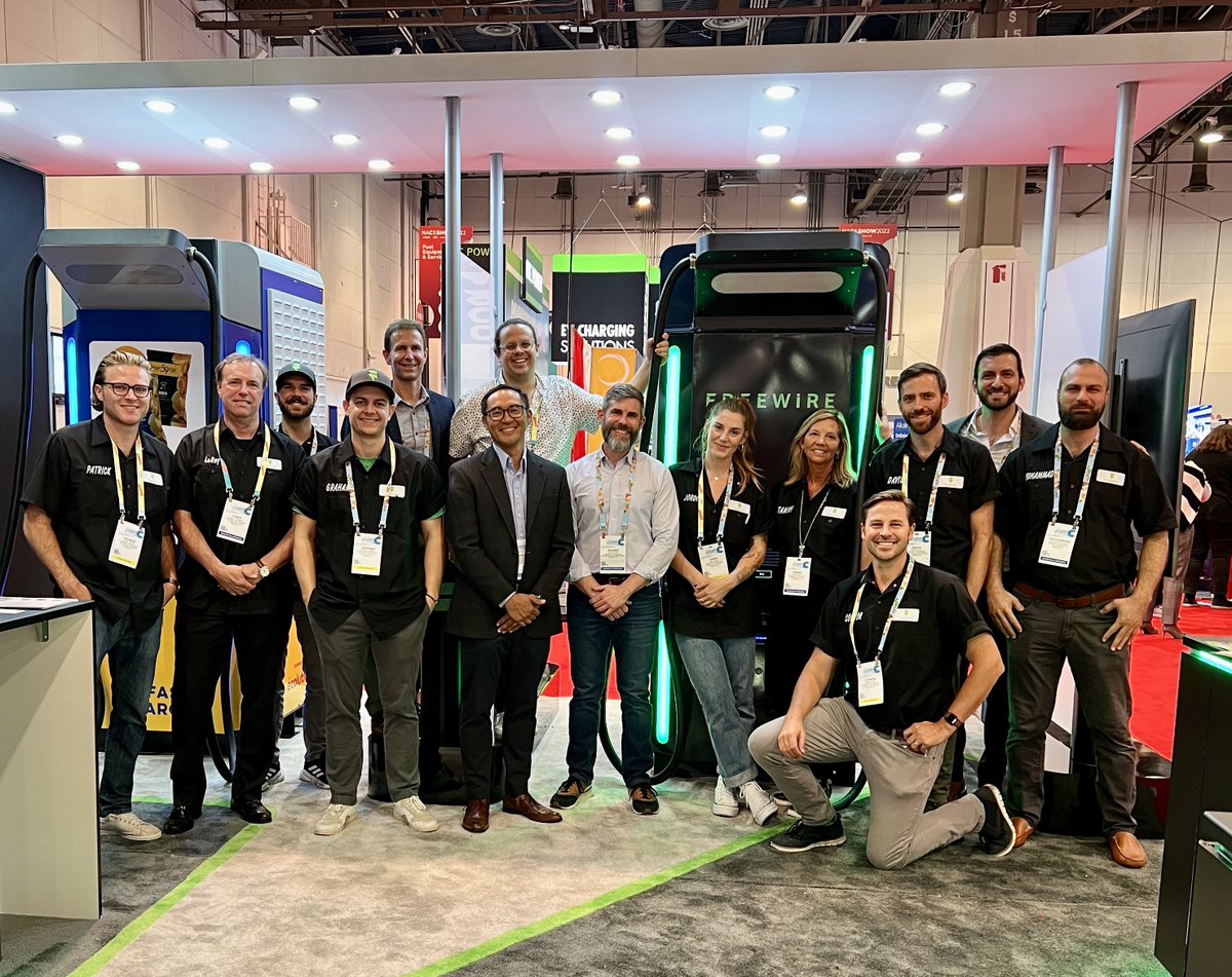 FreeWireTech's tweet photo. The @NACSonline Show flew by this week! The @FreeWireTech team were certainly inspired - thanks to everyone that stopped by our booth &amp; to the organizers for another great event. Looking forward to seeing you all again in Atlanta in 2023 💚

#nacsshow #fullspeedahead #FreeWire https://t.co/4lmffHd4UD