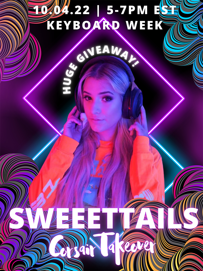CORSAIR's tweet photo. 🥳 The #KeyboardWeek party is only getting started!
@SweeetTails will be hosting this week's Corsair Takeover - Keyboard Week edition! Celebrate the launch of the K100 AIR with some Call of Duty and various giveaways. 🎁
See you at 5PM ET @ https://t.co/2DKkwI98vR 💛 https://t.co/OWPKiFtnAV