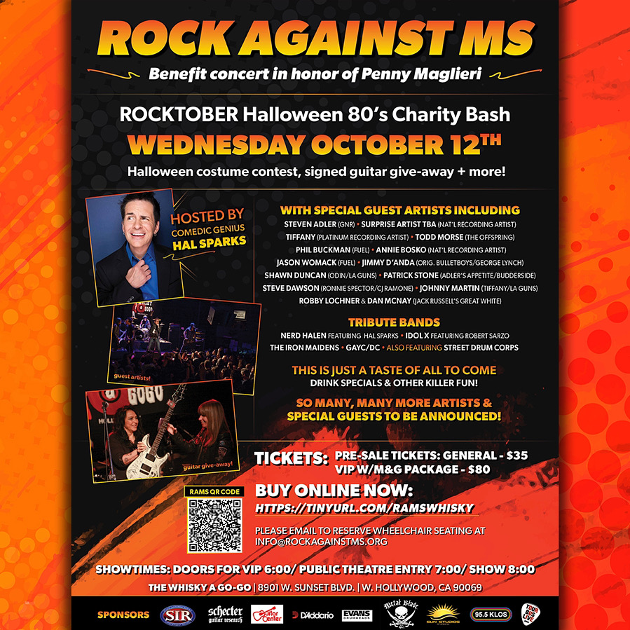 955KLOS's tweet photo. #ROCKAGAINSTMS returns to the @TheWhiskyAGoGo for #ROCKTOBER Halloween ‘80s Charity Bash next Wednesday, October 12th 🌟🌟
Hosted by @HalSparks with tons of special guest artists including #StevenAlder! 
Get your tickets now at https://t.co/1OUieSX1nO https://t.co/fVGnvqbV3g