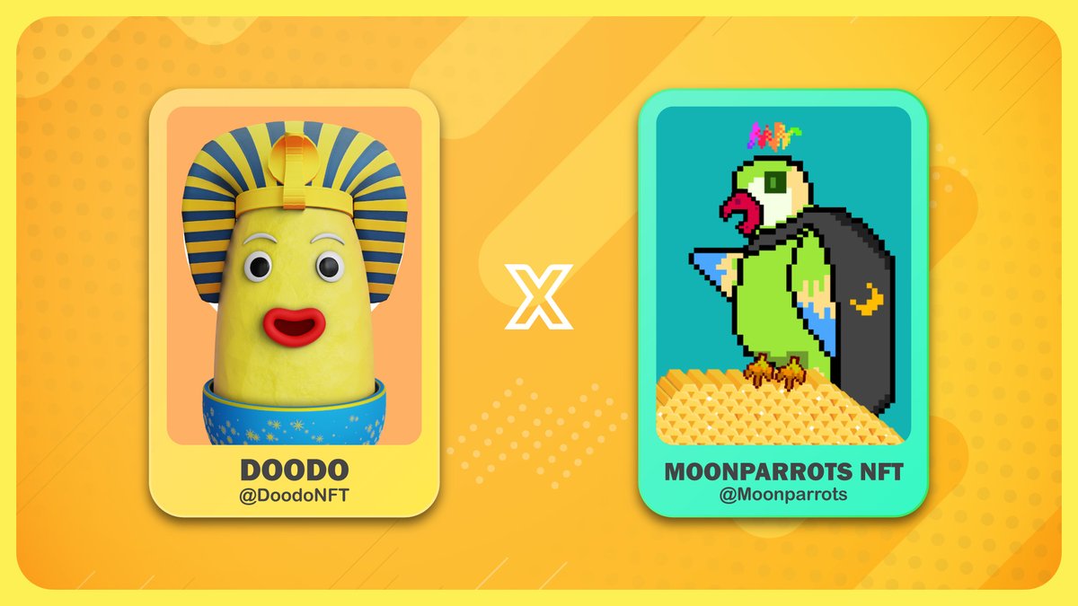 🎁Collab #WLGiveaway🎁

DOODO 🤝 Moonparrots NFT

Prizes:
🏆 5 WL from <a href="/doodonft/">DOODO | Sold Out</a>
🏆 5 WL from <a href="/Moonparrots/">Moonparrots NFT | Free Mint</a>

To Enter:
1️⃣Follow <a href="/doodonft/">DOODO | Sold Out</a> and <a href="/Moonparrots/">Moonparrots NFT | Free Mint</a> 
2️⃣❤ &amp; RT
3️⃣Tag 3 friends.

24H⏰

#doodonft #NFT #NFTGiveaway #NFTProjects #NFTs #NFTGiveaways