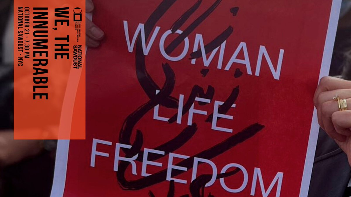 Center for Contemporary Opera (@conopera) on Twitter photo “Women, life, liberty” - CCO ideally participates in the worldwide protests in solidarity with the Iranian women by staging 🇮🇷 composer <a href="/Nilou_Nour/">Niloufar Nourbakhsh</a>'s We The Innumerable.
More on the story of Roya and her husband Siavash at bit.ly/3Sc4kLi.
#IranRevolution #MahsaAmini “Women, life, liberty” - CCO ideally participates in the worldwide protests in solidarity with the Iranian women by staging 🇮🇷 composer <a href="/Nilou_Nour/">Niloufar Nourbakhsh</a>'s We The Innumerable.
More on the story of Roya and her husband Siavash at bit.ly/3Sc4kLi.
#IranRevolution #MahsaAmini