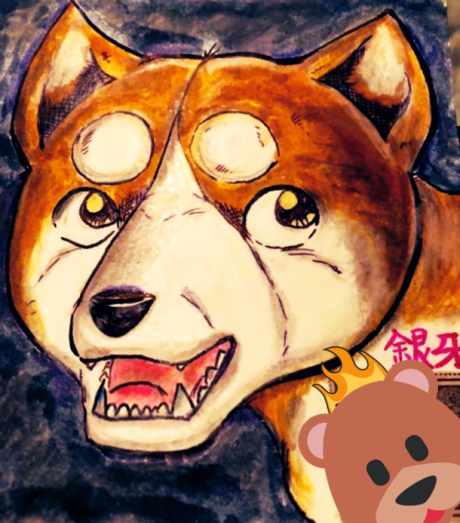高橋よしひろ先生　手ぬぐい 銀とリキ😆👍 ＃銀牙 ＃ぽけまん ＃ねりま漫画サロン ＃高橋よしひろ 先生