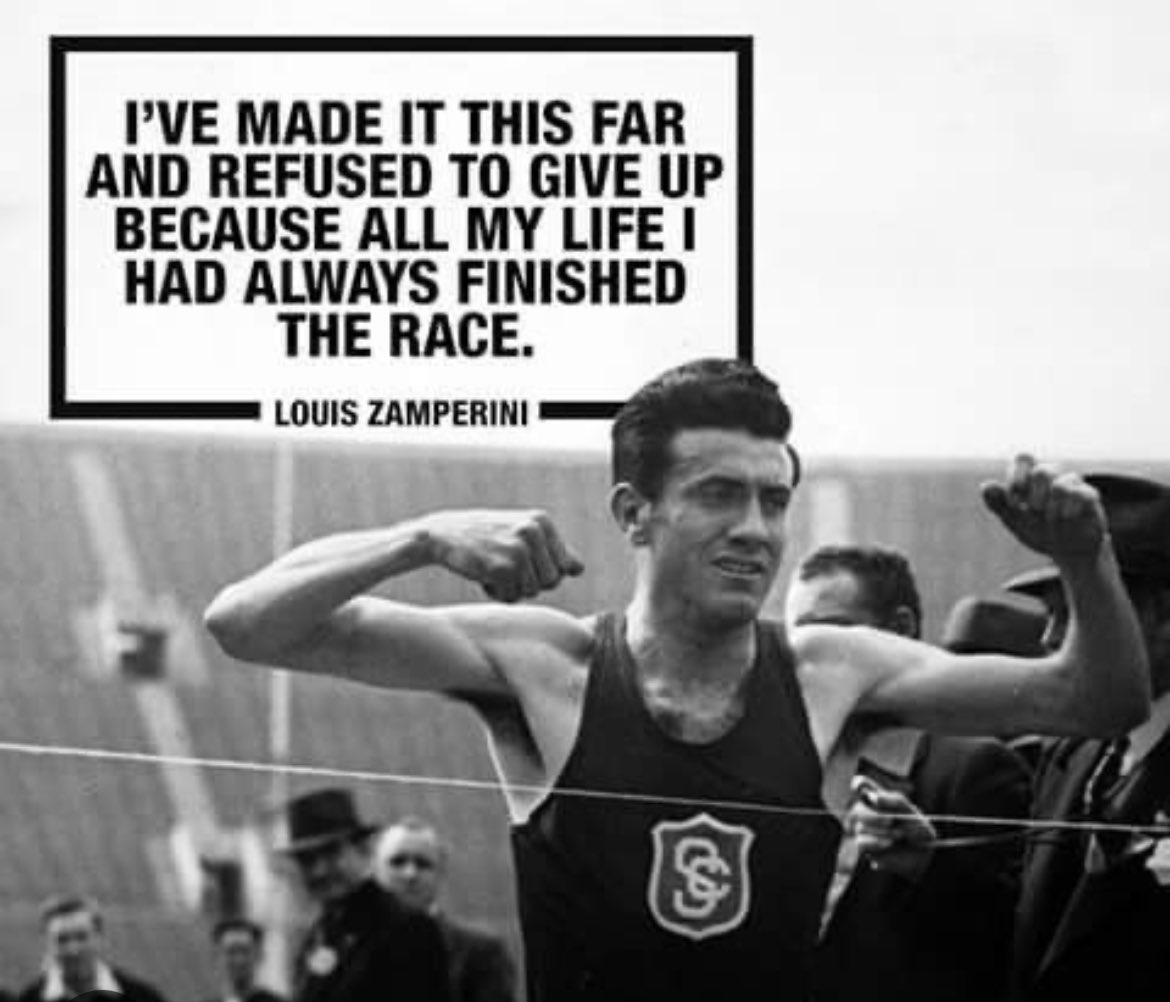 A quote of inspiration from Louis Zamperini in honor of #ItalianAmericanHeritageMonth
