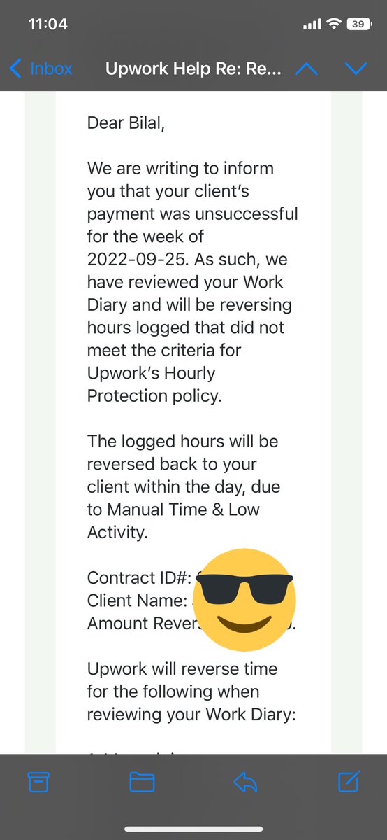 bilaljutt707's tweet image. Hello, Now its the second time@Upwork not willing to give me my $’s to me due to client failed to paid me and even after logged the hours I still not able to get my money
#upwork #freelancer #upworksupport #upwork #justice