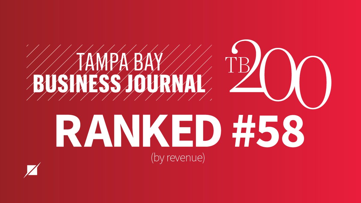 Schellman's tweet photo. We made the list! We’re #58 on The Tampa Bay Business Journal top 200 businesses list (@TBBJnewsroom). Thank you to all of our valuable clients and congratulations to all #SchellmaNators for the hard work they’ve put in. https://t.co/cgUFCHTpWg