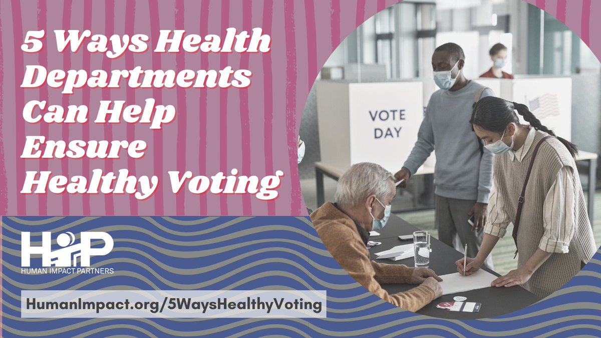 Health departments have a critical role to play to ensure that communities have a say in the conditions & decisions that impact their lives. Here are 5 actions health departments can take to help ensure healthy voting this election season ✅ - mailchi.mp/humanimpact.or…