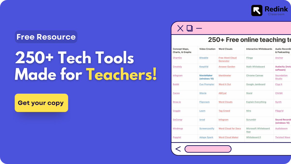 Hey Teacher Fam! 

This #teachersday, here is something exciting for every hard-working educator out there ...

We have made a FREE Online ToolKit for Teachers to make their work easy! Grab your copy soon - Limited Time Offer!!!

Click below👇
redink.app/tech-tools

Share now!!
