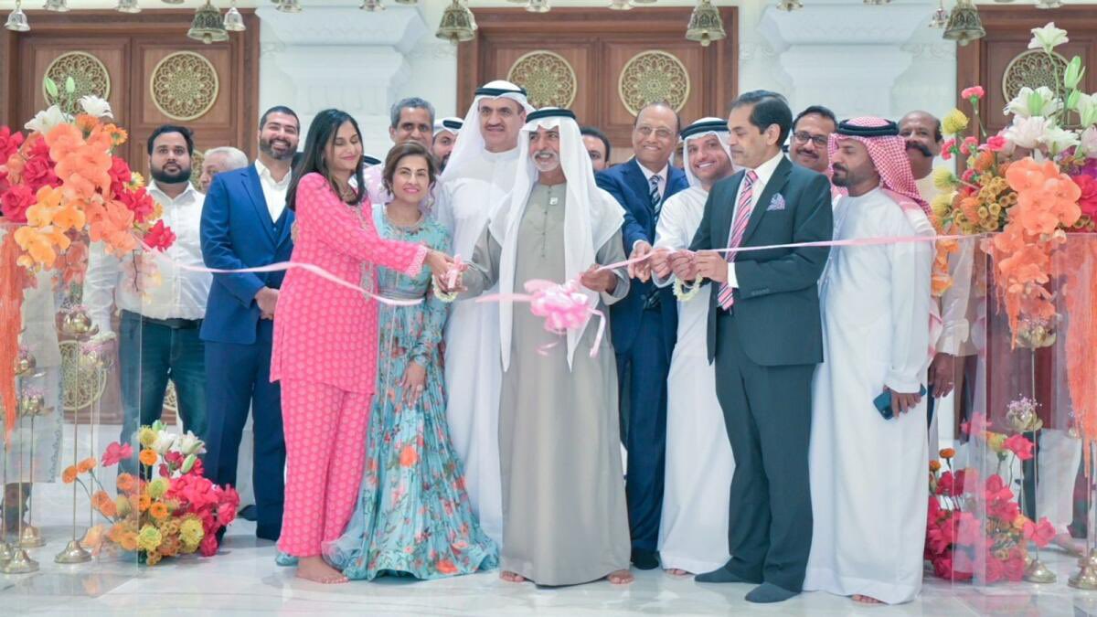 Sajwani's tweet photo. UAE’s Minister of Tolerance HH Sheikh Nahyan bin Mubarak Al Nahyan today inaugurated Dubai’s stunning and new Hindu Mandir (temple). https://t.co/Z6GtZVyBYJ
