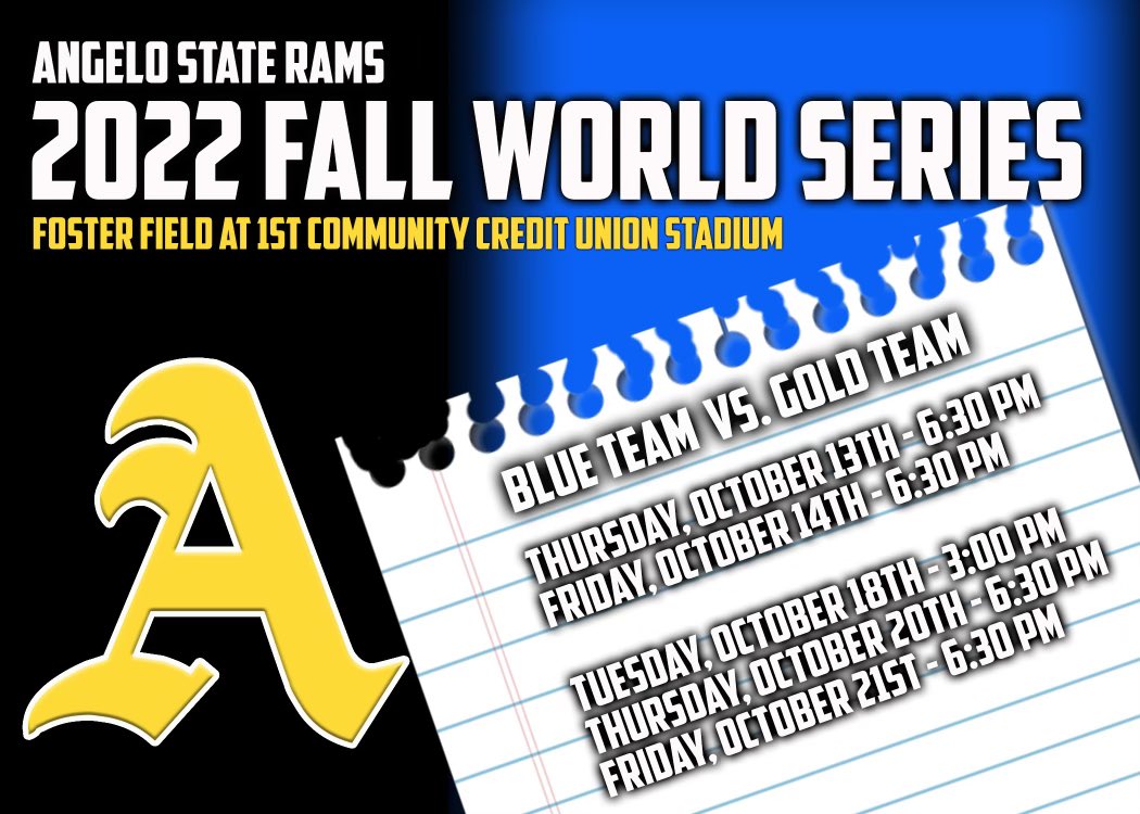 Fall World Series dates and times. Look forward to seeing everyone at the ballpark.