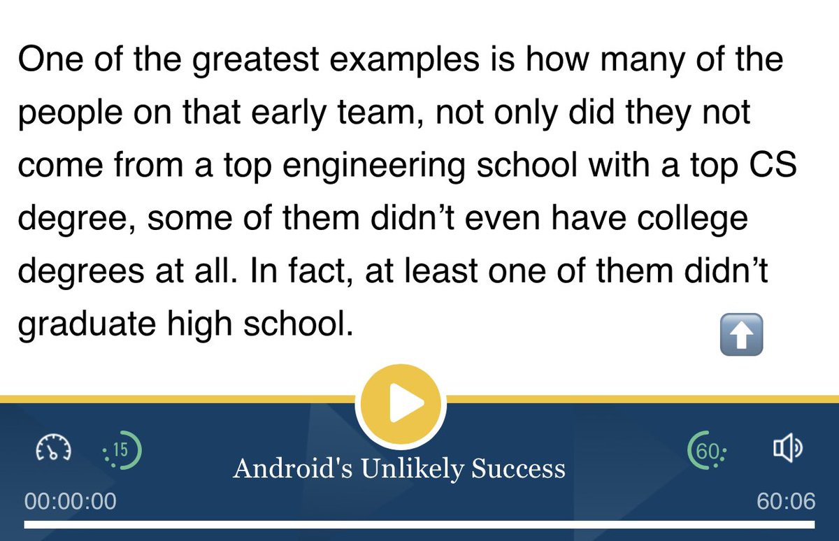 So good interview about beginninoof Android and Google acquisition.

I noted a thing about hiring mismatch between hiring from top CS schools, vs who the actually needed.

so good <a href="/corecursive/">CoRecursive Podcast</a> episode. another good one 👏

corecursive.com/android-with-c…