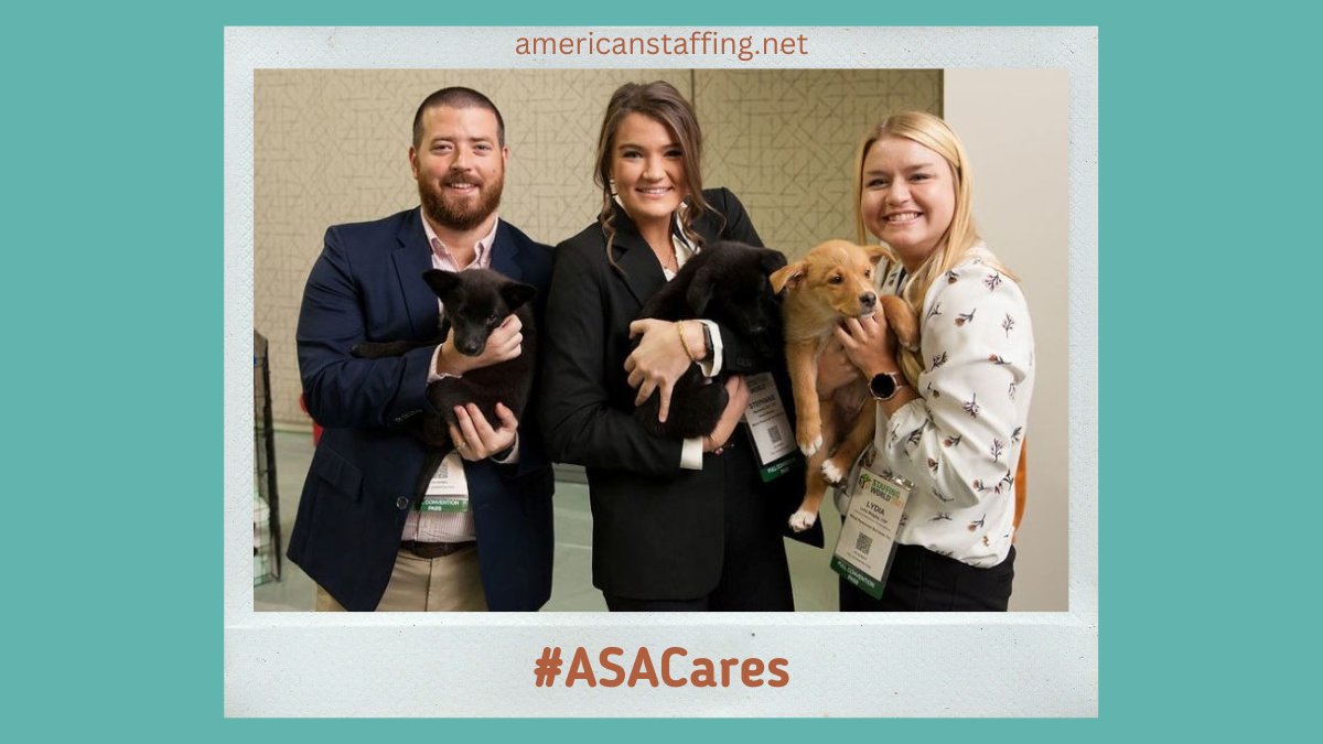 StaffingTweets's tweet photo. How do we show that #ASACares? With events like this one at Staffing World! Visit the ASA Cares LIVE booth at Staffing World this year to help build toiletry kits for homeless teens at Project 150 or play with adorable puppies to support from the Las Vegas Human Society! https://t.co/qWChwiVPeb