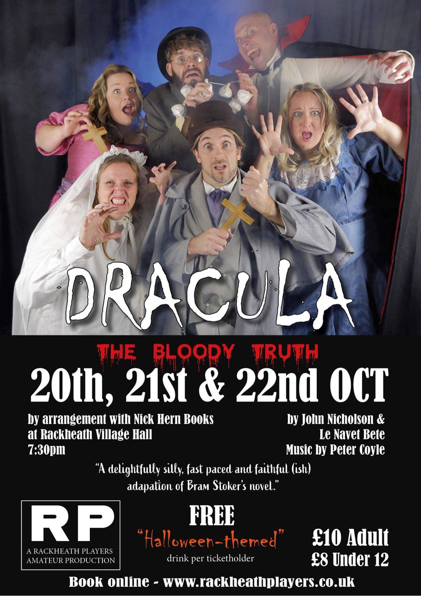 rackheathshows's tweet photo. Check out our amazing new poster! Make sure you book your tickets now before it’s too late!

https://t.co/urz0Rxd65b

#october #dracula #rackheathplayers #getyourticketsnow https://t.co/jNtz1jr8kx