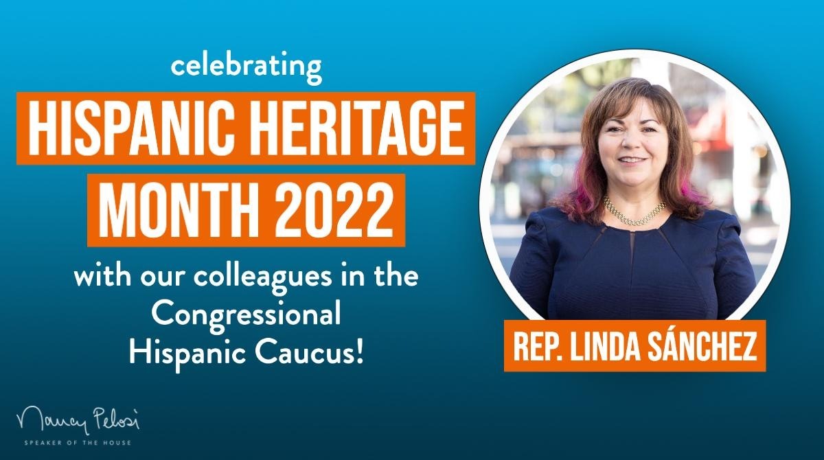 TeamPelosi's tweet photo. Congresswoman @LindaTSanchez is a leading voice in the House for working moms and for the kitchen table issues that impact families. 

She delivers on jobs and lower health costs and fights for workers' rights, child care and reproductive freedoms. #CA38 #HispanicHeritageMonth https://t.co/mDQN6bzVyE