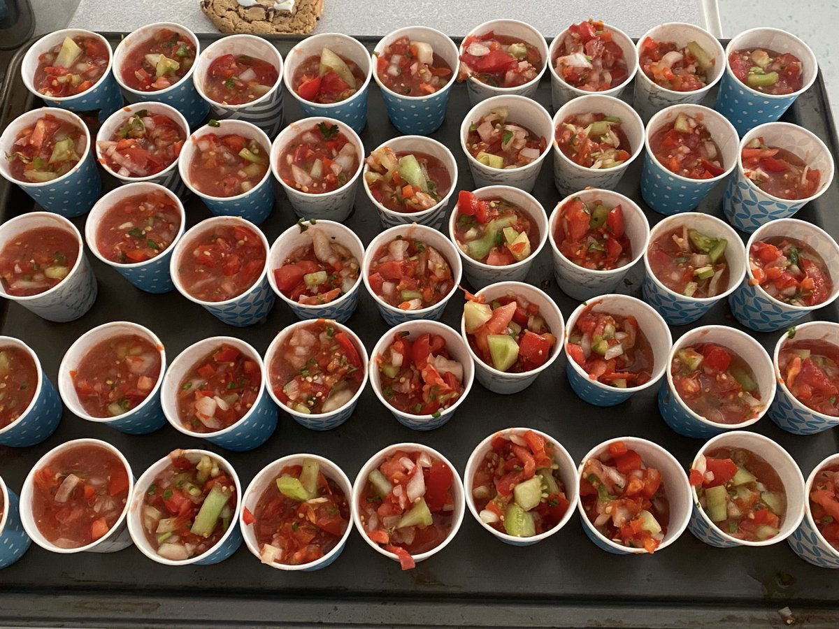 Fresh salsa! We had some leftover produce from our garden and we figured we could treat ourselves! Students did all the prep and baked their own pita chips too… enough to share with our whole school community! #RCDSBDifferencemakers