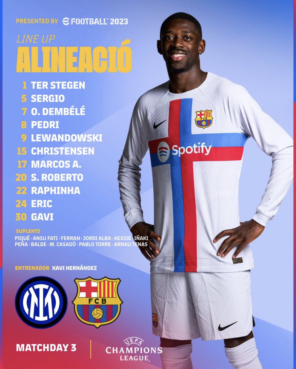 Kit_Rankings's tweet photo. @FCBarcelona @ChampionsLeague Kit battle time! Barcelona travel to play Inter in the Champions League. Two great historic clubs here. Inter win this battle, their classic stripes besting Barca’s odd new away shirts with a red and blue cross. Overall an 8.5/10 vs. 5/10. #InterBarca #InterMilan #Barca #Inter https://t.co/yAGDw1J0bL