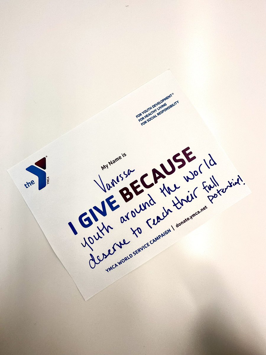 VBlairTweets's tweet photo. My favorite time of year! Kicking off the #YMCA World Service Campaign here at Y-USA. Every dollar goes to helping youth around the 🌍 reach their full potential. Donate today: https://t.co/xgoe4A8vos https://t.co/WWKQekOUiV