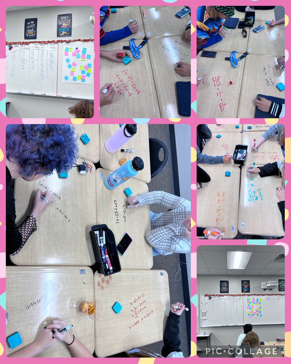Ms_Emberg's tweet photo. Students in #Precalc at @MeadHS played a review game that we called #StickyPoints to review for their unit test. All Ss were engaged and got to improve their understanding of solving various types of equations. Another great day of being a #Maverick. @SVVSDMath #StVrainStorm https://t.co/G0z9PA6HVR