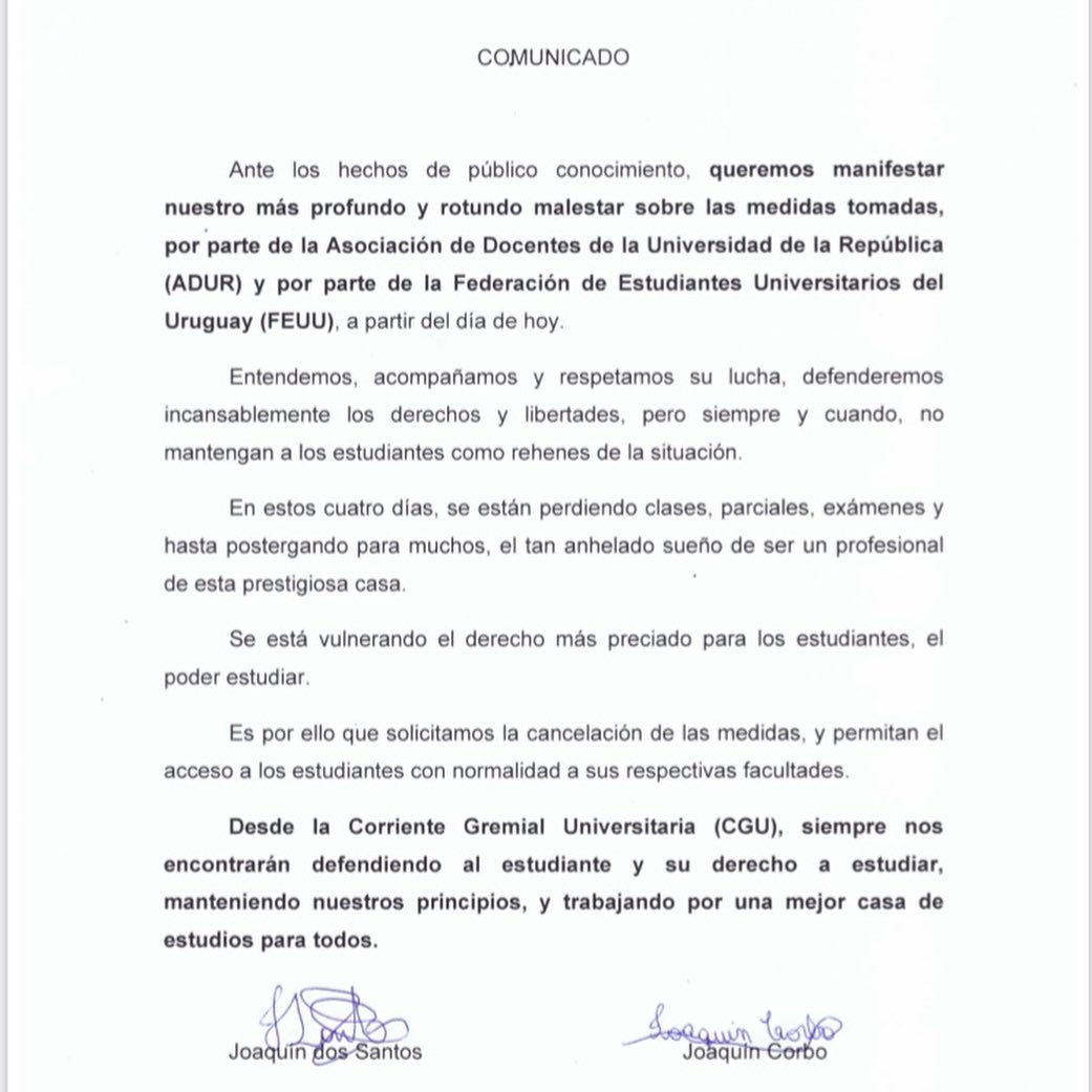 CentralCgu's tweet photo. COMUNICADO - Montevideo, 4 de Octubre de 2022 https://t.co/rQ1Lh0IdYA