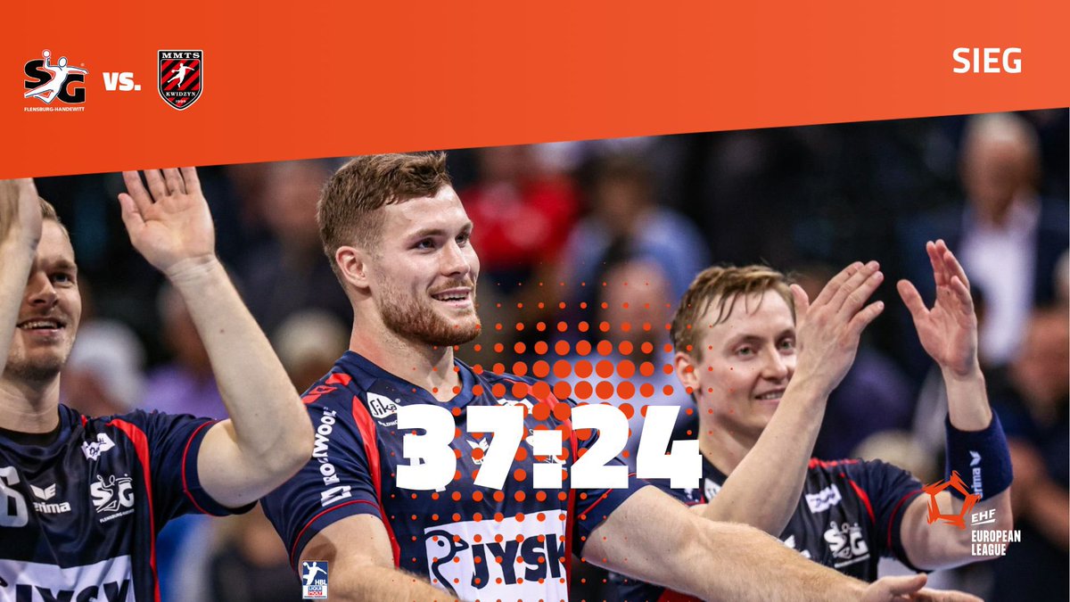 SG Flensburg-Handewitt (@sgfleha) on Twitter photo 🔥Ab geht’s in die Gruppenphase! 😍
Mit einem 1️⃣3️⃣ Tore Kantersieg, im Rückspiel gegen den <a href="/MMTSKwidzyn/">Energa MMTS Kwidzyn</a>, ist auch die zweite Aufgabe in der Qualifikationsrunde der <a href="/ehfel_official/">EHF European League</a> geschafft.✅
________
#SGFKWI 37:24
#MoinMoinEurope
#OhneGrenzen 🔥Ab geht’s in die Gruppenphase! 😍
Mit einem 1️⃣3️⃣ Tore Kantersieg, im Rückspiel gegen den <a href="/MMTSKwidzyn/">Energa MMTS Kwidzyn</a>, ist auch die zweite Aufgabe in der Qualifikationsrunde der <a href="/ehfel_official/">EHF European League</a> geschafft.✅
________
#SGFKWI 37:24
#MoinMoinEurope
#OhneGrenzen