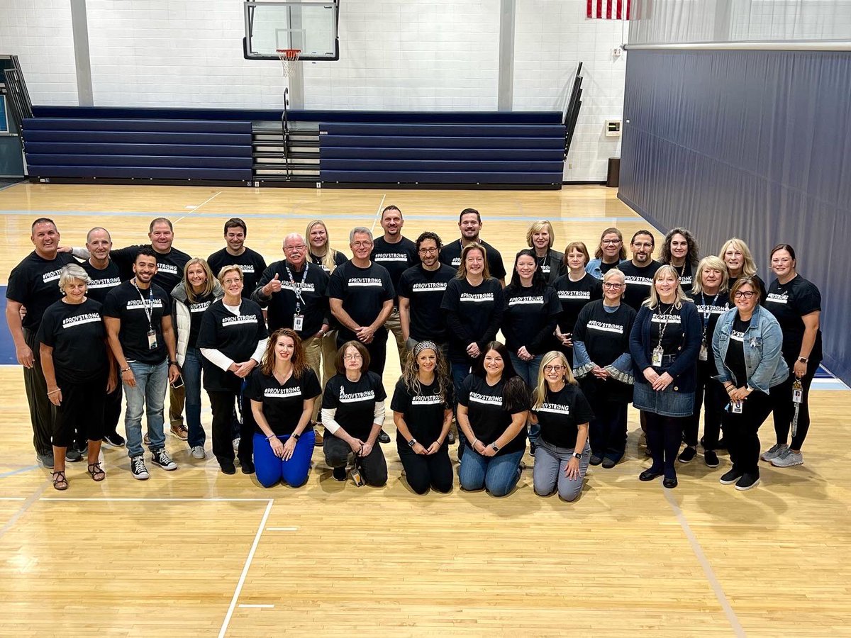 ShawneeHSNJ's tweet photo. Shawnee staff supporting Jeff Provost! We are PROVSTR⚽️NG today and everyday. 💙💪 #lrhsd #shawneefamily #canthidethatrenegadepride #renegadenation https://t.co/iVRWKYgfmz