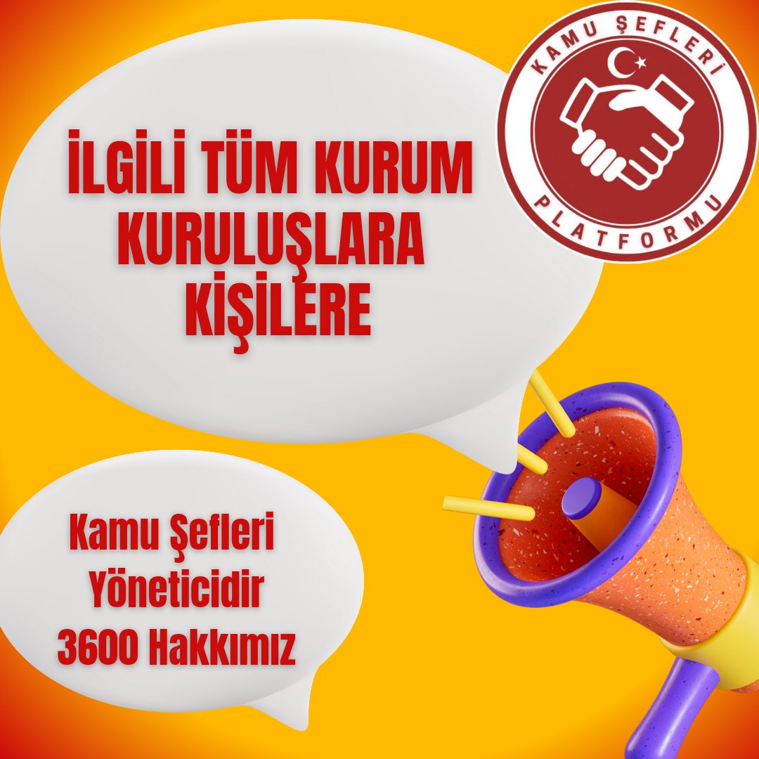 🇹🇷 #KamuŞefleri 🇹🇷 haklarını arıyor. #3600deKararlıyız mağduriyetimiz son bulsun diye. 
<a href="/tcbestepe/">T.C. Cumhurbaşkanlığı</a> <a href="/RTErdogan/">Recep Tayyip Erdoğan</a> <a href="/fuatoktay/">Fuat Oktay</a> <a href="/BY/">Binali Yıldırım</a> <a href="/ayhan_ogan/">Ayhan Ogan</a> <a href="/ikalin1/">İbrahim Kalın</a> <a href="/hasandogan/">Hasan Doğan</a> <a href="/MucahidEker/">Mücahid Eker</a> 
<a href="/vedatbilgn/">Vedat Bilgin</a> <a href="/NureddinNebati/">Dr.Nureddin NEBATİ🇹🇷</a> <a href="/mustafaelitas/">Mustafa Elitaş</a> <a href="/MKalayci42/">Mustafa Kalaycı</a> <a href="/_aliyalcin_/">Ali YALÇIN</a>