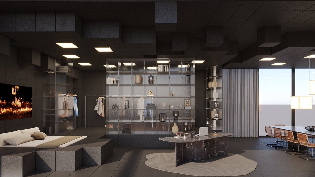 MylandMetaverse's tweet photo. FGMF created beautiful designs for the apartments and this is one of them with modern dark and monochromatic tones. We can’t wait to have you with us 😄 

Join our whitelist raffle on Premint: https://t.co/C3k1zVXi6U

#NFTCommunity #Metaverse #WLGiveaway https://t.co/TD39Vv5a0u