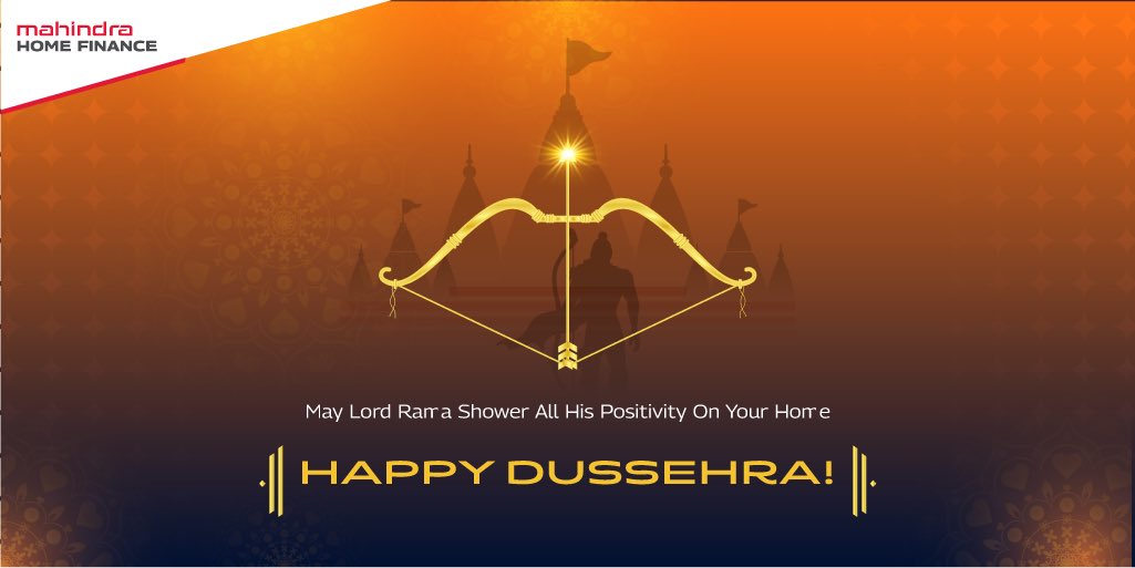 MahindraHomeFin's tweet photo. Dussehra is a symbol of victory over evil. Celebrate this auspicious festival by conquering all the negative things that disturb the peace of your home.

#Dussehra2022 #AuspiciousFestival #WinOverEvil #MRHFL #MahindraRuralHomeFinance #HomeLoan #HomeLoanService https://t.co/44D29FsUzP