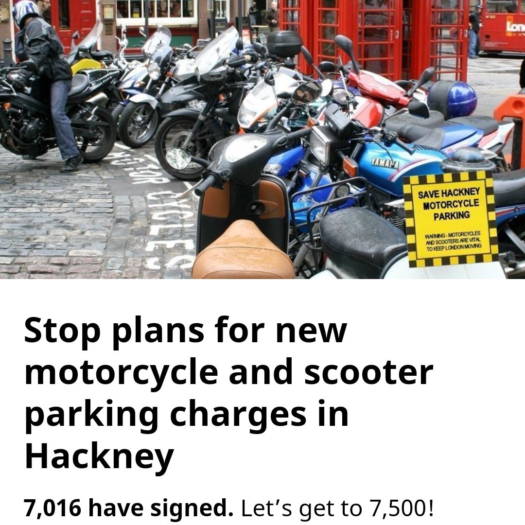Over 7,000 have signed our petition against @hackneycouncil's plans to force motorcycle and scooter commuters and essential workers into #TransportPoverty @Keir_Starmer is this the example you want @UKLabour Councils setting in a cost of living crisis? #EnoughIsEnough