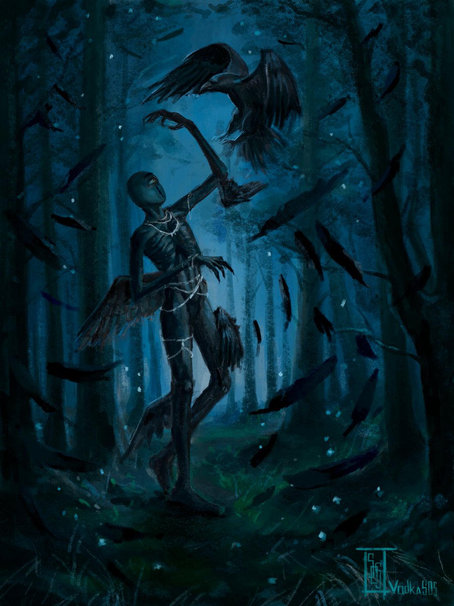 vodka_sos's tweet photo. Commission

#art #Commission #commisionart  #demon #eyes #drawing #picture #forest #moster #raven https://t.co/8SyUosl5CY