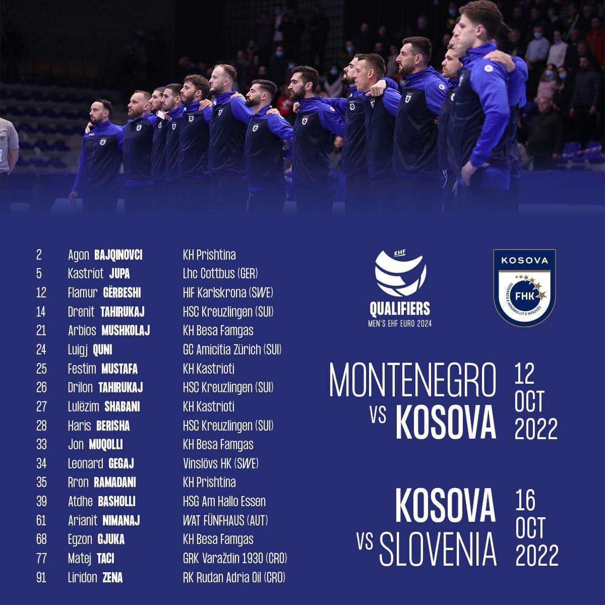 FHK_Zyrtare's tweet photo. The head coach of Kosovo, Bujar Qerimi, has announced the list of handball players he counts on for the first qualifying matches for Euro 2024.
👉🏻https://t.co/NAPTdKp9qI…
#koshandball #ehfeuro2024 #heretoplay https://t.co/eZI8rt6gYn