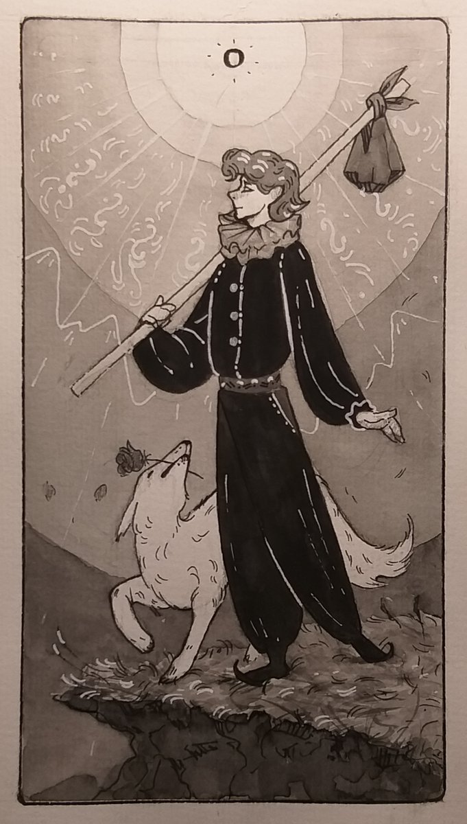 Tytyu322's tweet photo. inktober 4 - The Fool https://t.co/WcJFEffB0y
