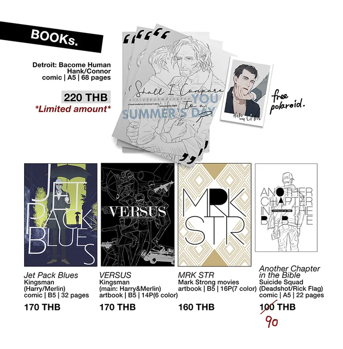 𝐂𝐨𝐦𝐢𝐜 𝐀𝐯𝐞𝐧𝐮𝐞 #𝟕
{ 𝘔07: 𝘮𝘪𝘹𝘦𝘥*𝘣𝘭𝘦𝘴𝘴𝘪𝘯𝘨. }
Book Preview.
      ❥ Detroit: become human fanbook
      ❥ Kingsman fanbook
      ❥ Suicide Squad fanbook

ดูหน้าตัวอย่างในเธรดเลยค่ะ✨
#ComicAvenue7 