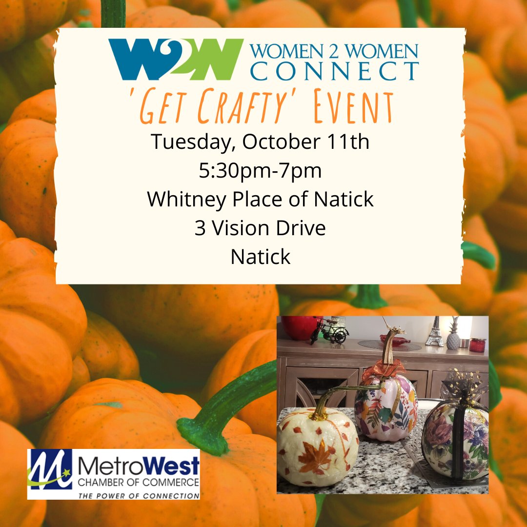 Get Crafty with the Women 2 Women Connect on Oct 11th! Tickets: bit.ly/3SDfc5d