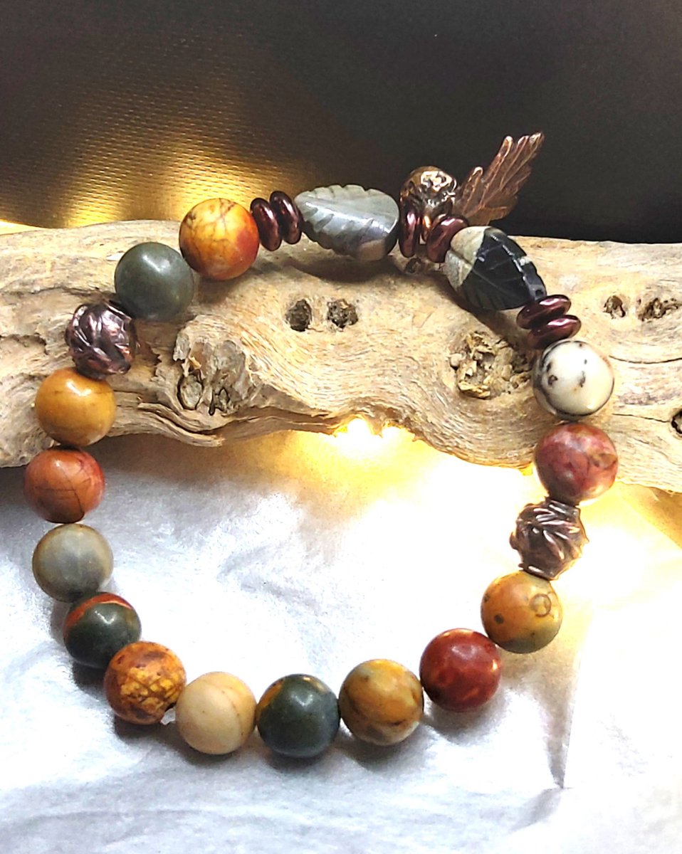 ScusaEllen's tweet photo. Fall Gemstone Bracelet with Charms and choice of Clasp by DESERTLEIGHJEWELS https://t.co/rsBx8hnWJc via @Etsy 

#FallBracelets #Fallgemstonebracelets #womenfallbracelets #fallcharmbracelets #giftsforher #womensgiftideas #womensfalljewelry #RedCreekJasperJewelry #etsyshop https://t.co/giQb4dyCAo